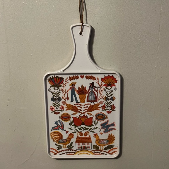 Vintage Country Cutting Board Melamine Hen Rooster Brookpark - Picture 2 of 7